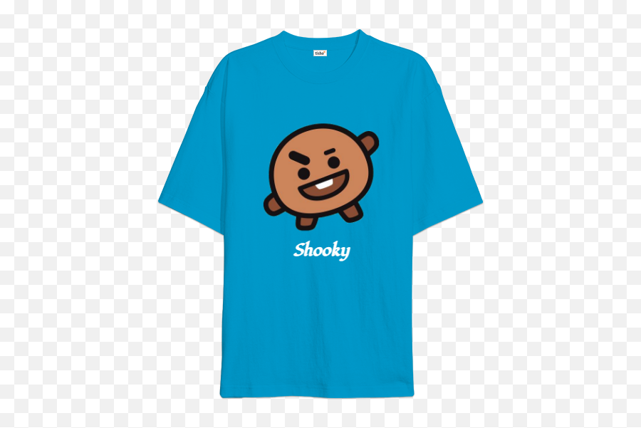 Bt21 Shooky Oversize Unisex Tiört - Short Sleeve Emoji,Emoji Pop 454