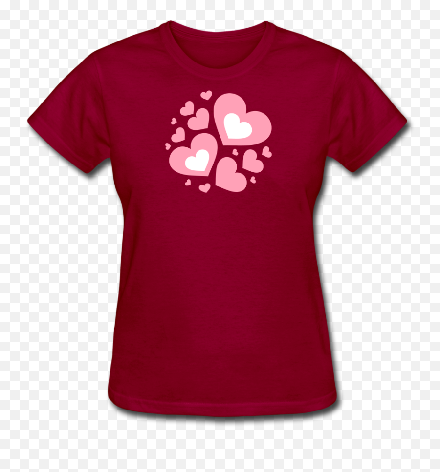 Plus Size Cotton T - Shirt With Bursting Valentineu0027s Day Emoji,Dark Red Heart Emoji