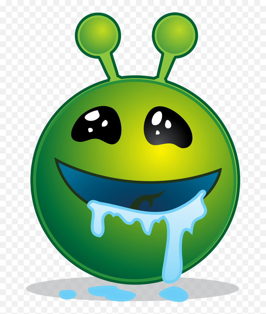 Smiley Green Alien Droling - Acupressure Points For Drooling Emoji,Alien Emoticons Meaning