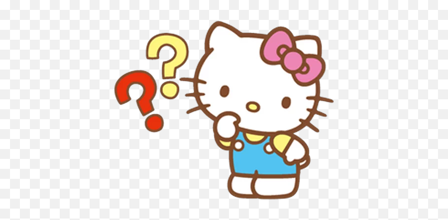 Telegram Sticker From Hello Kitty Pack Emoji,Thinking Cat Emoji
