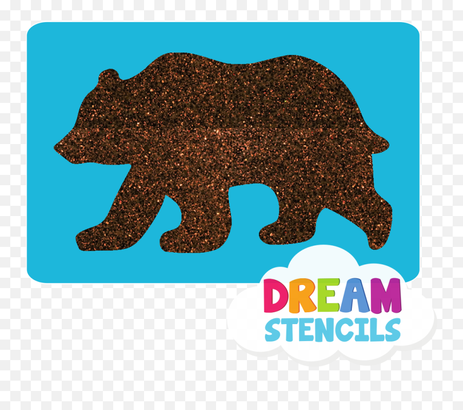 Grizzly Bear Glitter Tattoo Stencil - Hp11 5pc Pack Stencil Emoji,Black Bear Emoji