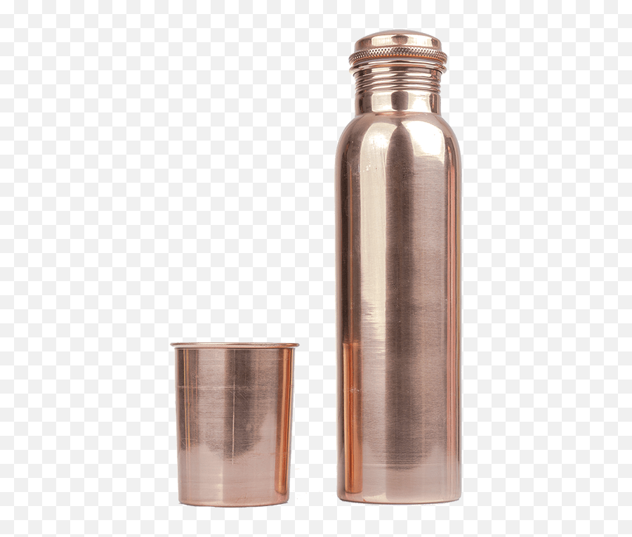 Copper Water Bottle With Copper Glass - Lid Emoji,Water Glass Emoji
