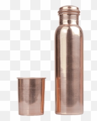 Copper Water Bottle With Copper Glass - Lid Emoji,Water Glass Emoji