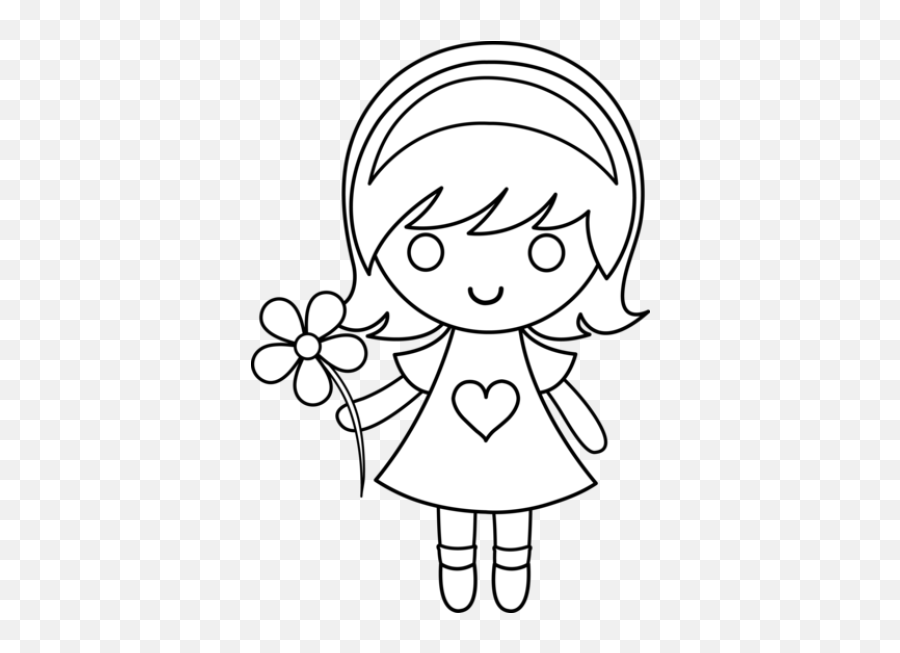 Printable Png And Vectors For Free Download - Dlpngcom Girl Clipart Outline Emoji,Heart Emoji Coloring Pages Black And White