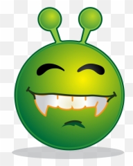 Smiley Green Alien Lipbite - Download Free Png Alien Emoji,Biting Lip Emoji