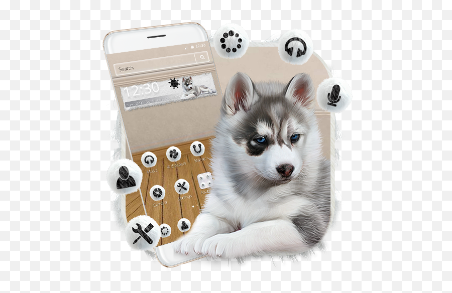 Husky Puppy Wooden Theme - Northern Breed Group Emoji,Siberian Husky Emoji