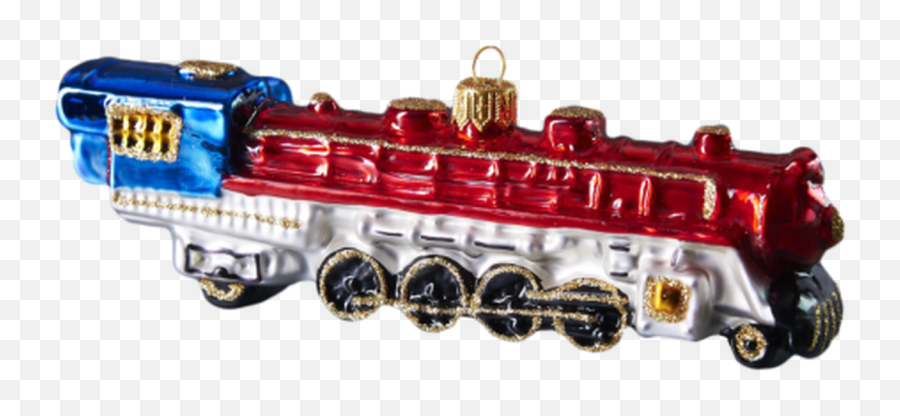 Large Locomotive Steam Train Engine Blown Ornament - Horizontal Emoji,Christmas Tree Emoticon Steam