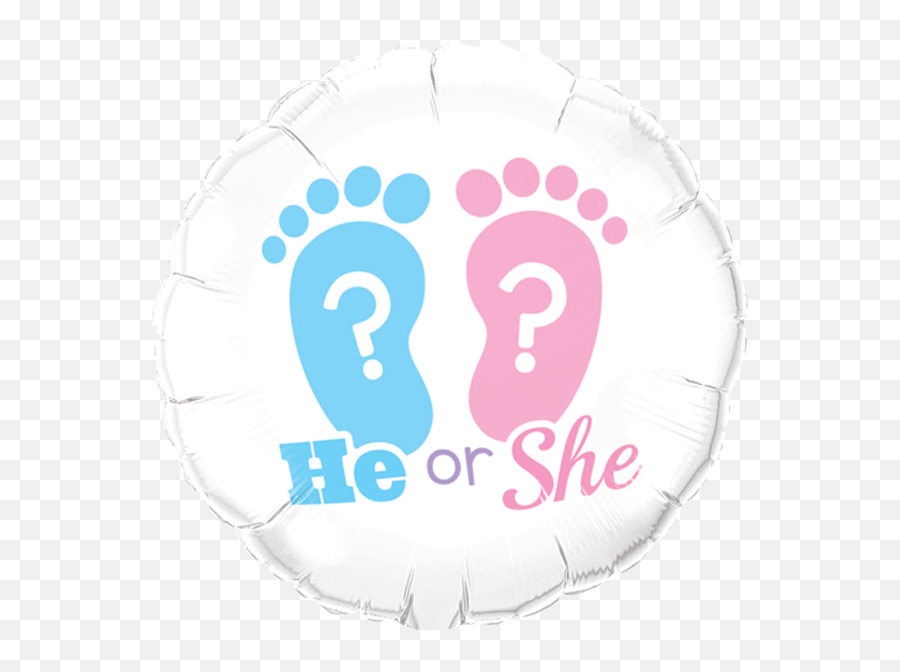 18 He Or She Footprints Qualatex Foil Balloon U2014 Edu0027s Party - He Or She Foil Balloon Emoji,Footprints Emoji