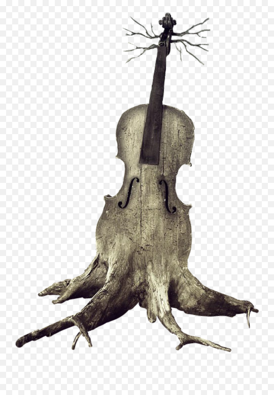 Art Violin Treestump Interesting - Fantasy Vs Reality Drawing Emoji,Violin Emoji Stickers