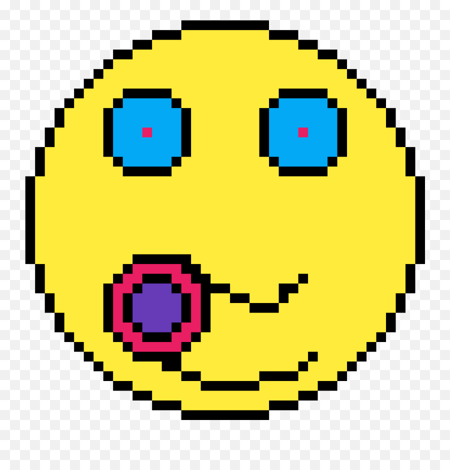 Pixilart - Weird Kissy Face By Stinkystonkspud Sans Bad Time Yellow Eye Emoji,Weird Face Emoticon