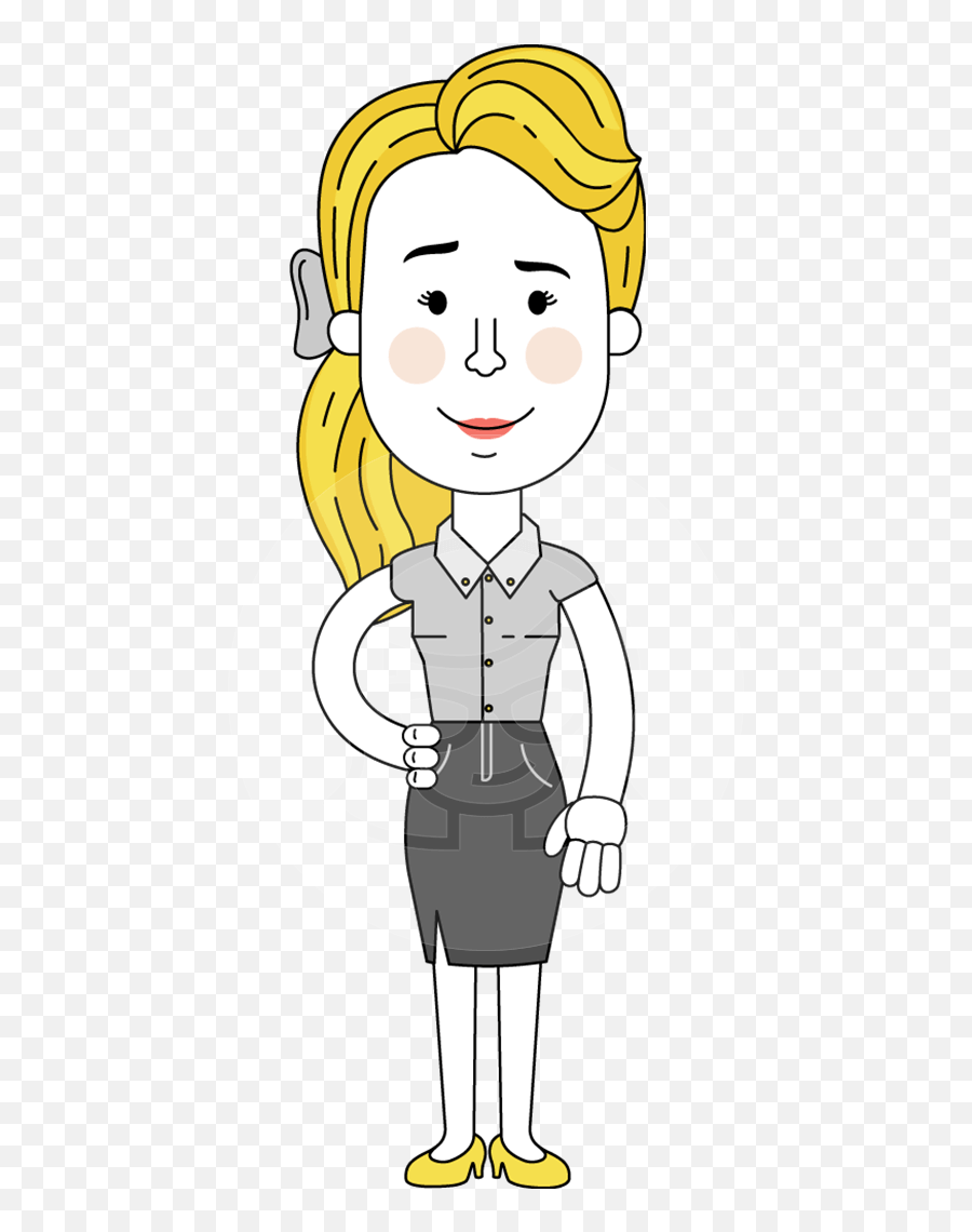 Geometry Blonde Girl Vector Character Illuminating Yellow Edition 2021 Vector Cartoon Character Graphicmama - Happy Emoji,