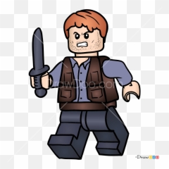 How To Draw Owen Grady Lego Jurassic World - Lego Jurassic World Owen Grady Emoji,Pig Knife Emoji