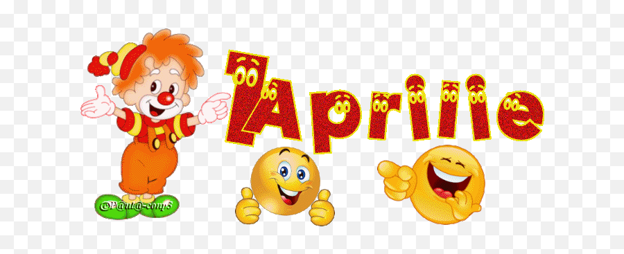 1 Aprilie Cute Gif Holiday Gif Animation - Clown Dessin Enfant Emoji,Ce Inseamna = Ca Emoticon