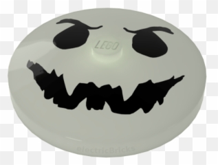 Glow In The Dark Lego W Black Ghost Face Pattern Dish 4 X 4 Emoji,Smiley Emoticon Ichiro