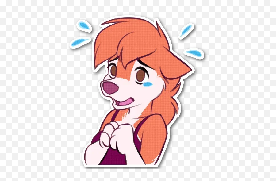 Puppy Sticker Pack - Fictional Character Emoji,Furry Telegram Stickers With Emoticons