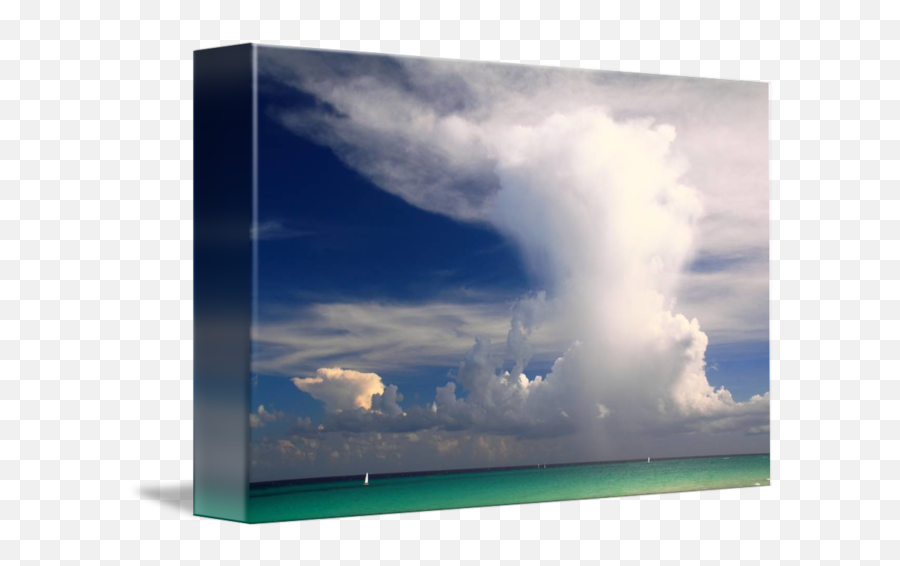 Thunder Cloud Over The Caribbean Sea Playa Del Ca By Roupen - Vertical Emoji,Purple And Blue Clouds Of Emotions