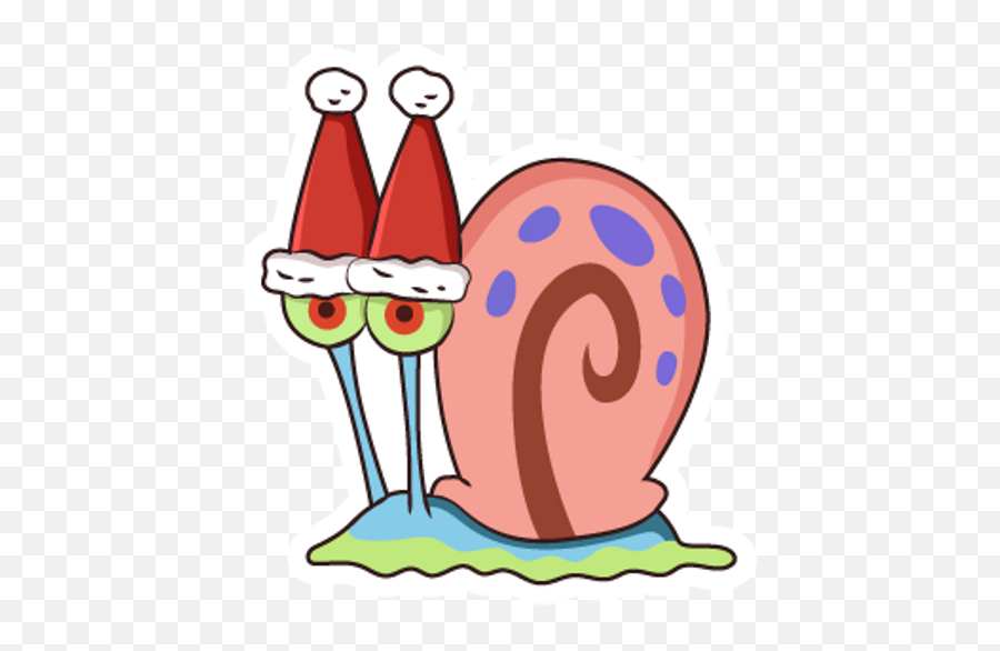 Spongebob Christmas Gary Sticker - Sticker Mania Emoji,Emoticon Colon Withdollar Sign