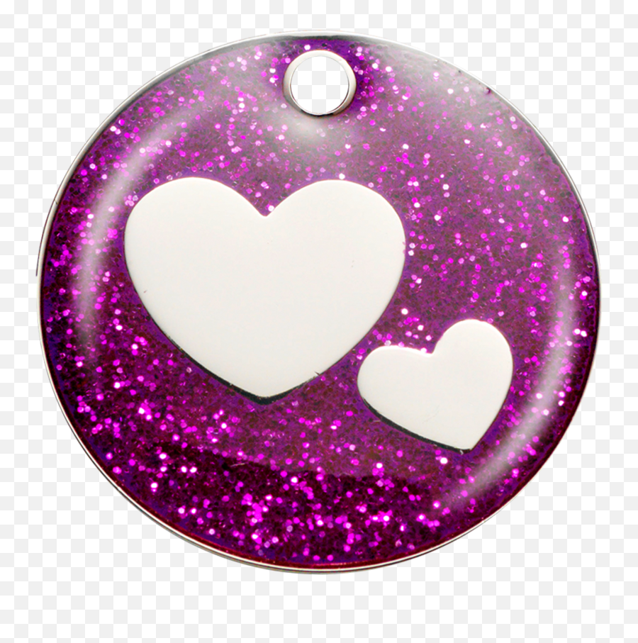 Purple Glitter Hearts Pet Tag - Shop Our Range Emoji,Orange Heart Sparkle Emoji