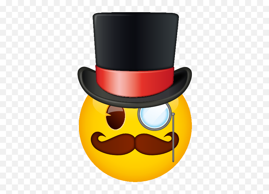 Top Hat Emoji - Emoji With Top Hat,Monocle Emoji