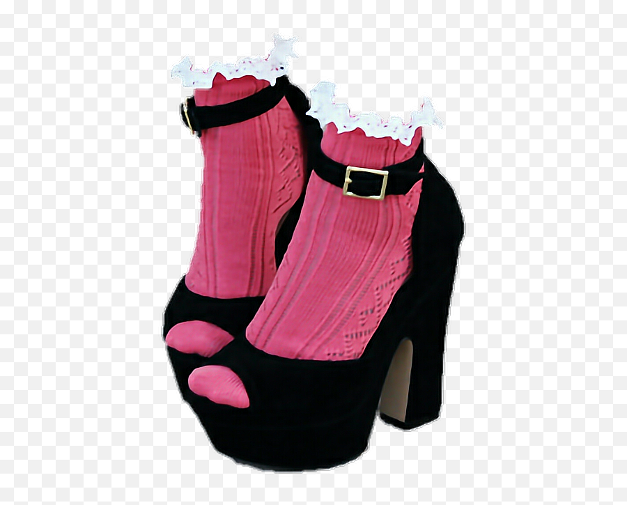 Heels Blackheels Sock Socks Shoe - Round Toe Emoji,Emoji Outfits With Shoes