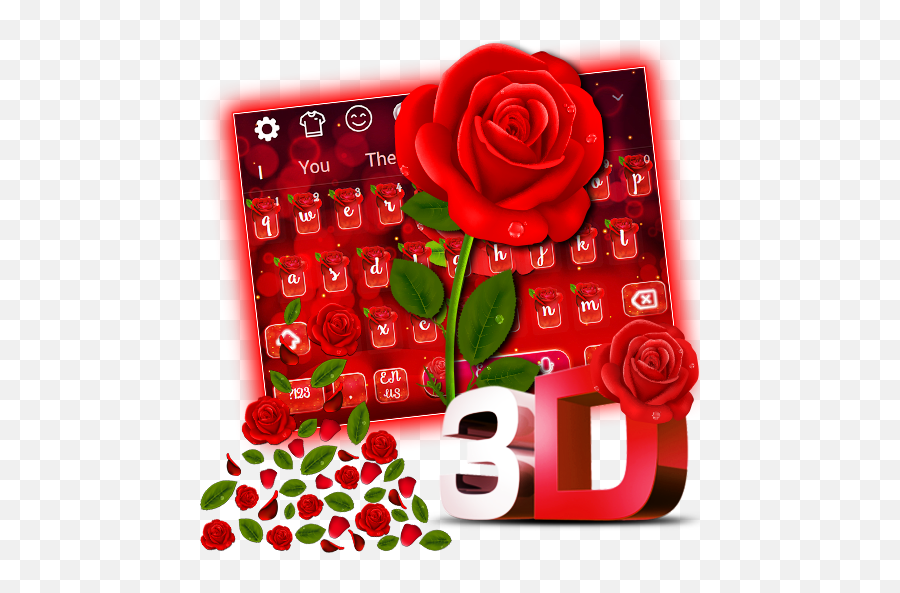 Luxury Red Rose Keyboard - Floral Emoji,Falling Rose Emoji