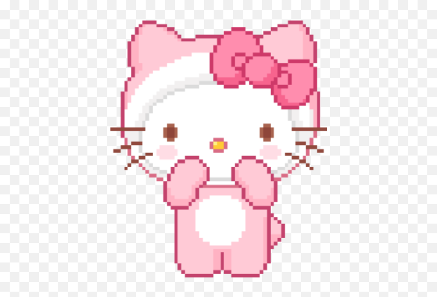 Hello Kitty Hellokitty Pink Pixel - Cute Hello Kitty Gif Emoji,Kitty Cat Japanese Emoji