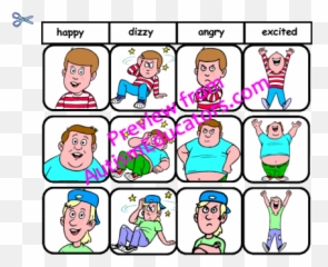 Feeling Words File Folder Matching Task - For Adult Emoji,Autism Emotion Matching Activity Cartoon Black Boy