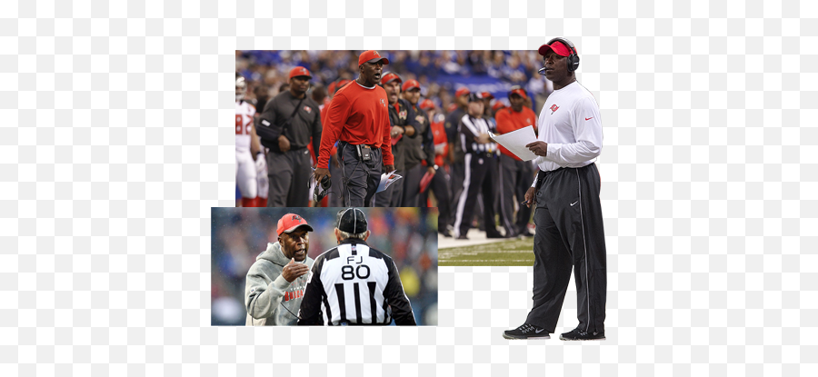 Lovie Lee Smith Head Coach Of Tampa Bay Buccaneers 2014 To - Association Football Referee Emoji,Appeal To Emotion Referee