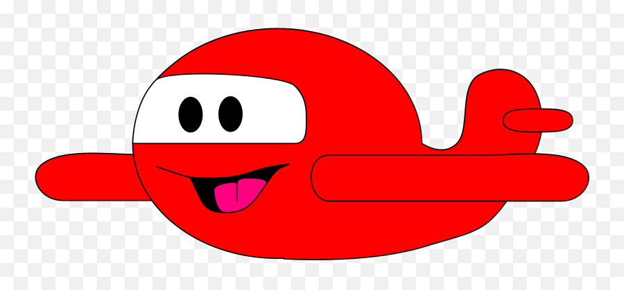 Red Happy Smiley Airplane Drawing Free - Red Airplane Clipart Emoji,Airplane Emoticon Text