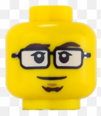 Download Hd Lego Head Glasses Goatee - Lego Head Goatee Glasses Emoji,Mickey Mouse Head Emoticon