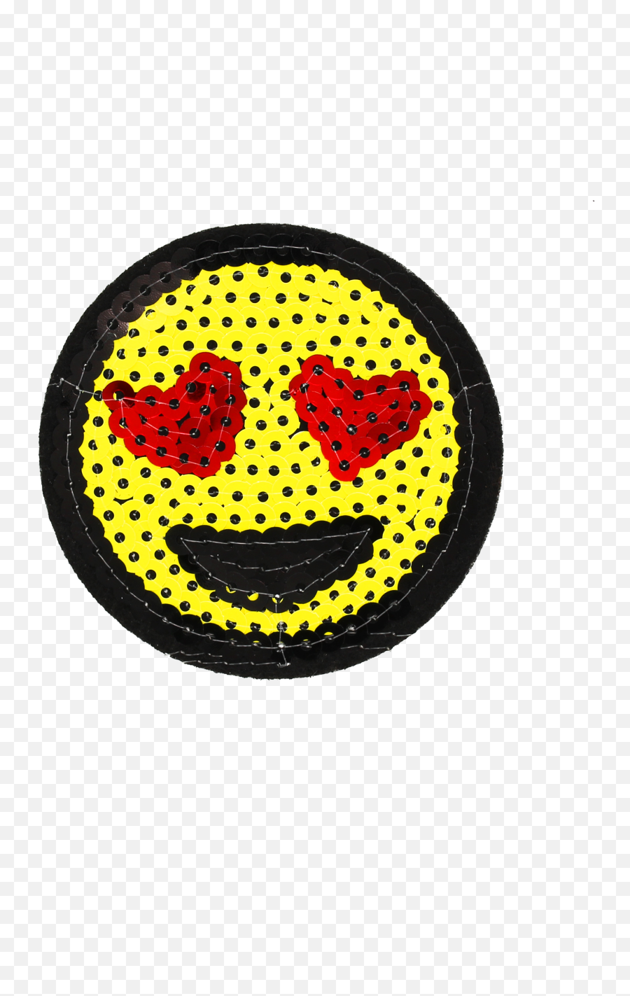 Download Hd Sequins Smiley Face With Heart Shape Eyes Patch - Watches Icons Clipart Emoji,Emoticon Without Eyes