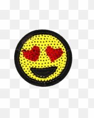 Download Hd Sequins Smiley Face With Heart Shape Eyes Patch - Watches Icons Clipart Emoji,Emoticon Without Eyes