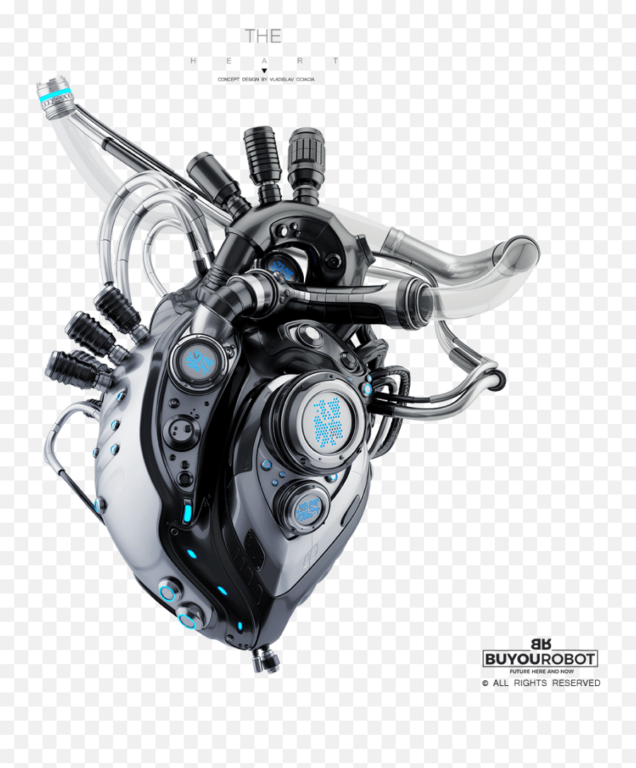Heart Organ Png - Futuristic Robotic Replacement Organ Black Robotic Heart Emoji,Scifi Emoji