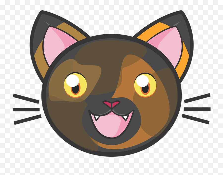 Kitty Tortie Cat Calico Adorable - Cat Cute Face Cartoon Emoji,Kitty Emotions For Kids