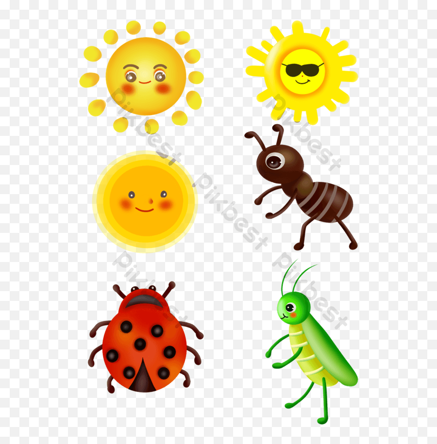 Cartoon Smiling Sun Ant Children Design Png Images Psd Emoji,Animated Sun Emoticon