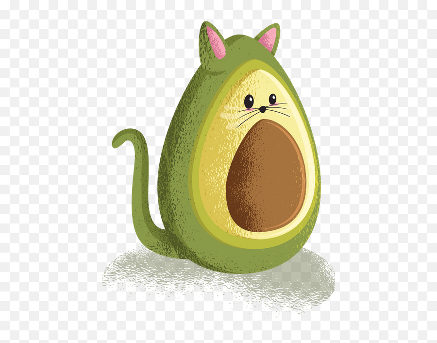 Avogato Guacamole Cat Art Print By Cute And Funny Animal Emoji,High Five Kawaii Emoticon