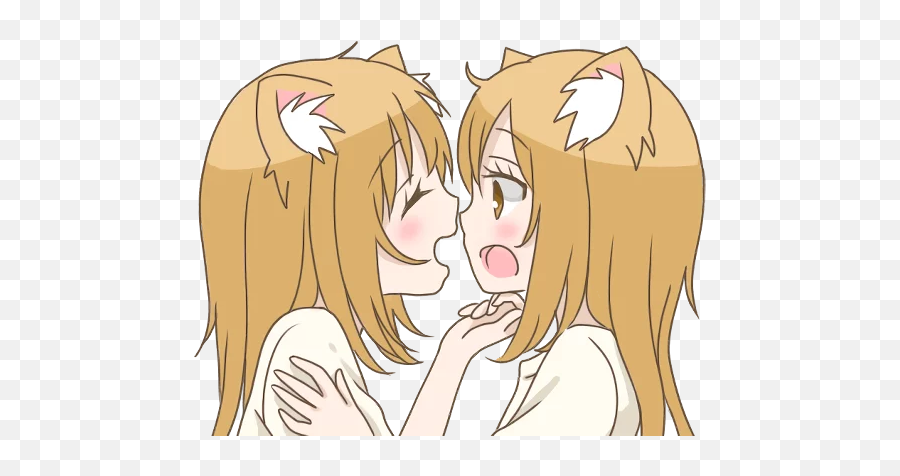 Girls Love Story 2 Telegram Stickers Emoji,2 Girls Kissing Emoji