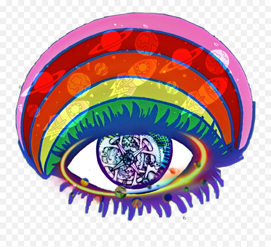 Robot Eye Roboteye Space Alien Sticker By Peonyinlove - Trippy Emoji,Purple Robot Emoji