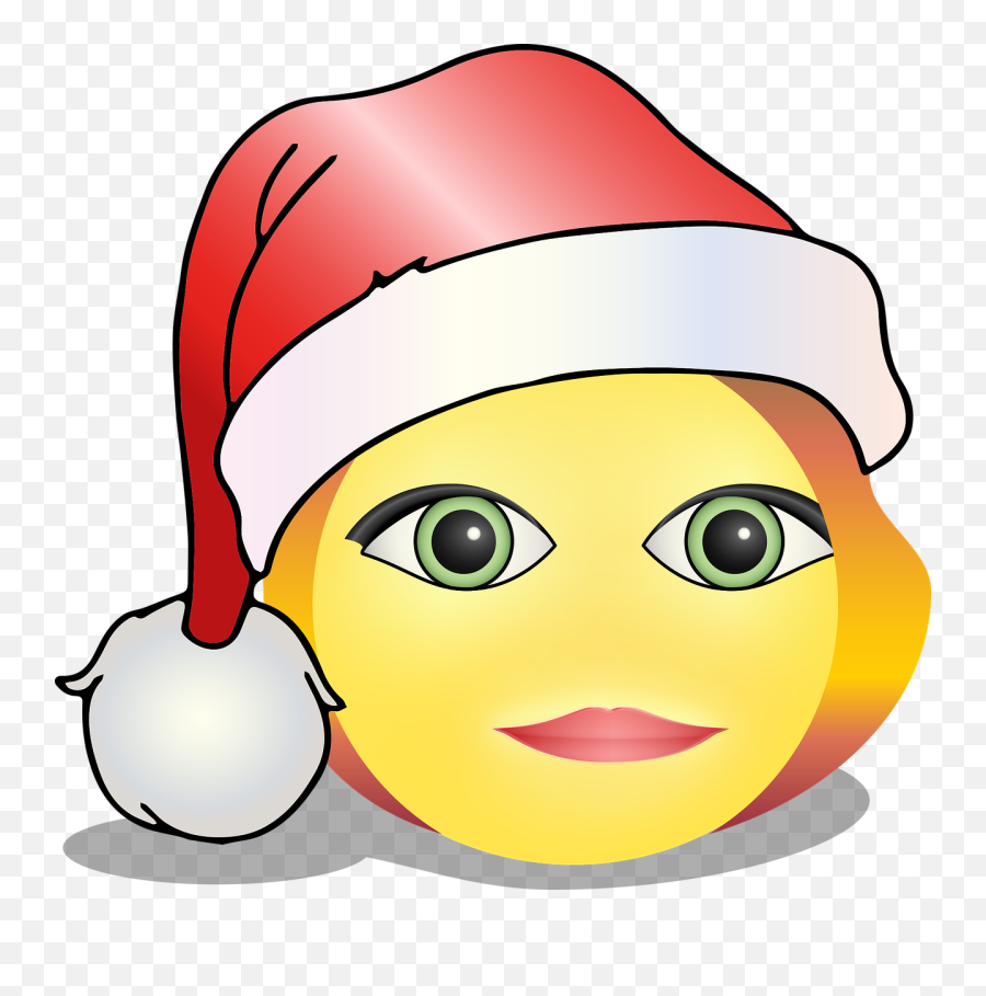Smiley Christmas Santa Hat - Smiley Weihnachten Emoji,Santa Emoji