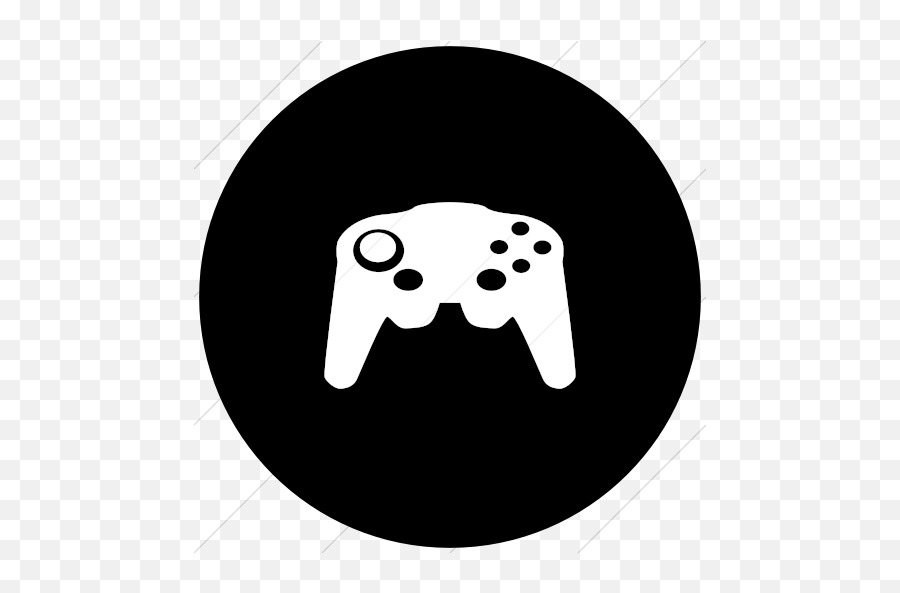 Iconsetc Flat Circle White On Black Classica Video Game - Joystic Blue Square Icon Png Emoji,Analog Emoticons