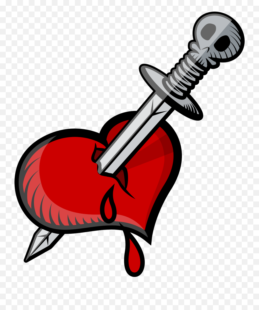 Mq Heart Sword Love Heartbroken Sticker By Marras - Knife Through Heart Hd Emoji,Red Sword Emojis