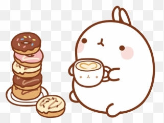 Molang Kawaii Kawaiimolang Sticker By Danamoreno740 - Cute Boba Tea Backgrounds Emoji,Kawaii Tea Set Emoji