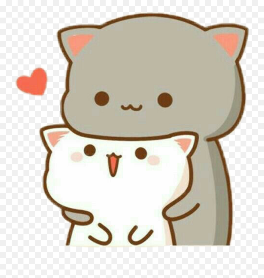 Cat Sticker - Kawaii Wallpaper Love Clipart Full Size Cartoon Cute Cat Gif Emoji,Cat Love Emoji