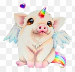 Girly Cute Sticker Pink Sticker - Unicorn Pig Drawing Emoji,Leaf Pig Emoji