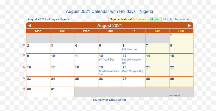 Holiday Calendar Nigeria With Observances U0026 Today - May 2021 Calendar Nigeria Emoji,Emojis For Cuban Refugees