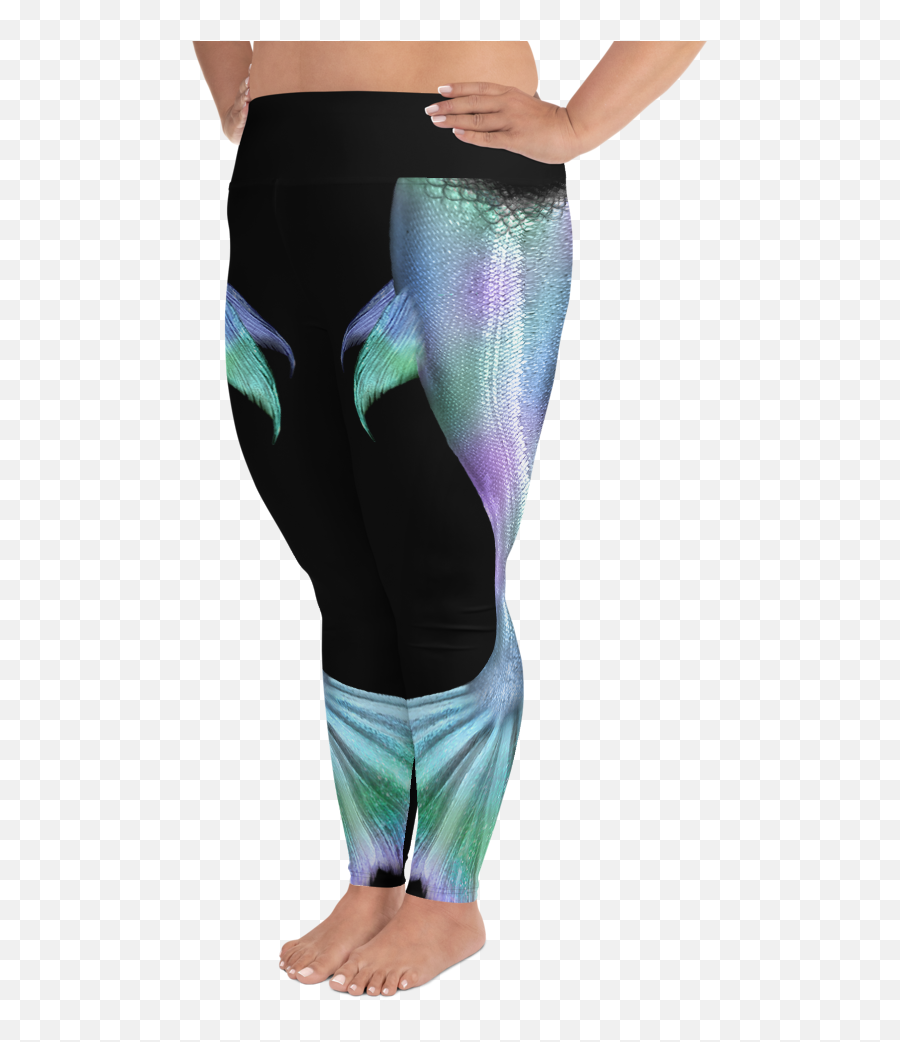Turquoise Mermaid Leggings Plus - Leggings Emoji,Womens Plus Size Womens Emoticon Leggings 3x