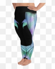 Turquoise Mermaid Leggings Plus - Leggings Emoji,Womens Plus Size Womens Emoticon Leggings 3x