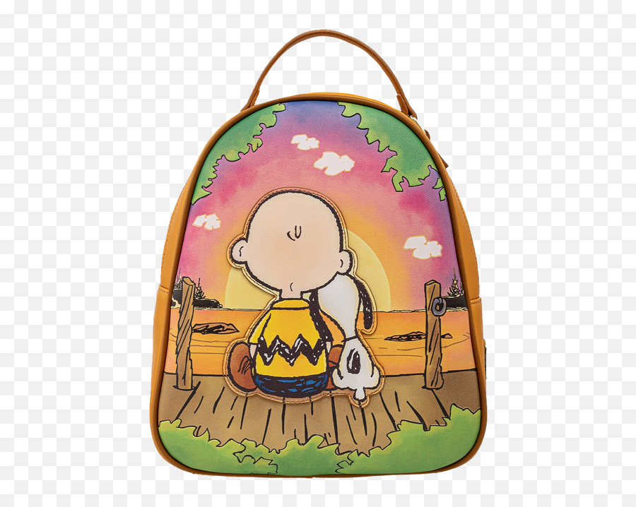 Charlie And Snoopy Sunset Mini Backpack - Loungefly Charlie Brown And Snoopy Sunset Mini Backpack Emoji,Emoticons Facebook Animated Charlie Brown