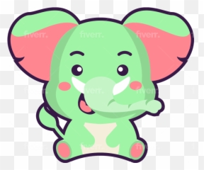 Design Cute Kawaii Characters Sticker Emoji By Vilanpams,Elephant Made Of Emojis