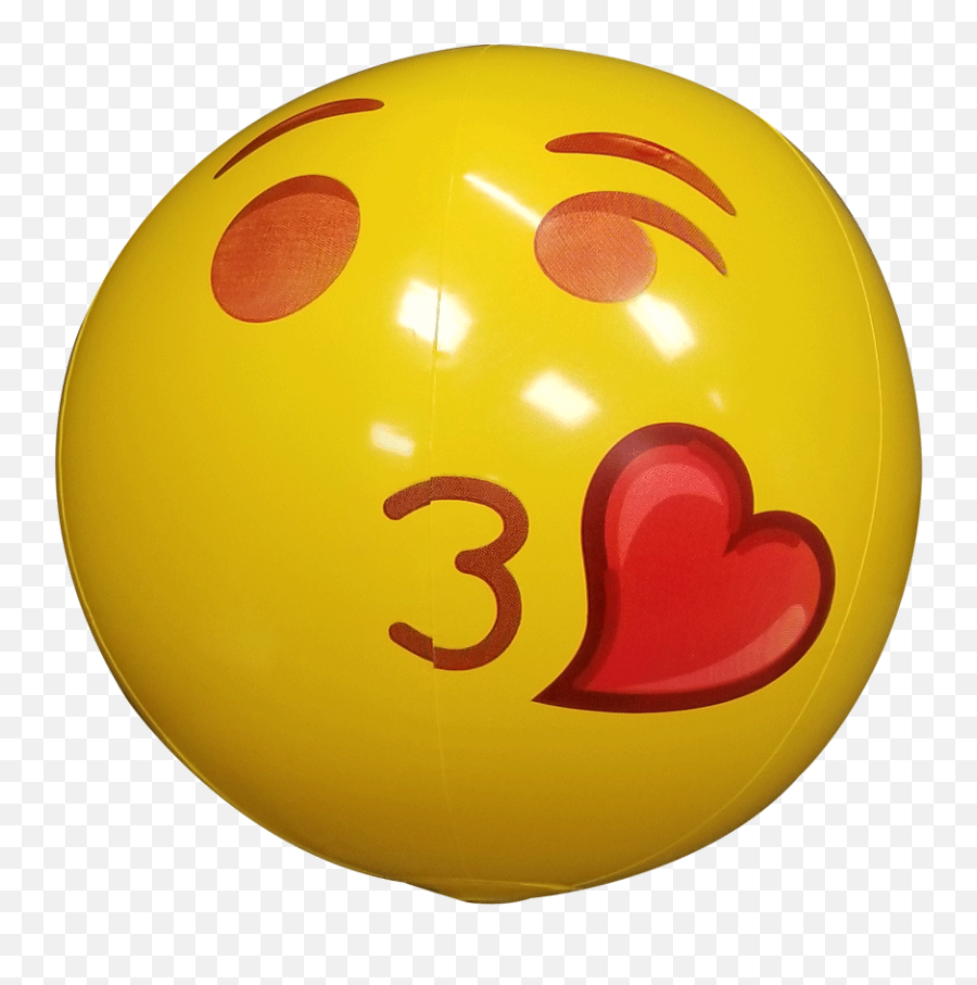 Emoji Beach Ball Blow Kiss - Happy,Flex Emoji